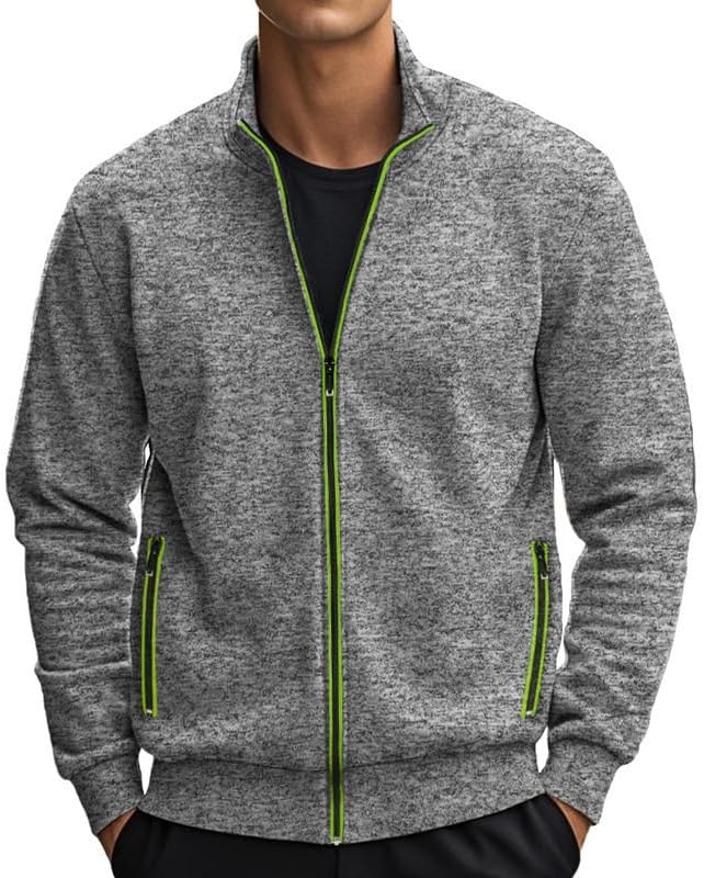 Men's Zipper Cardigan - Warm Casual Sweatshirt Autumn Winter Wear for Vacations Everyday Life