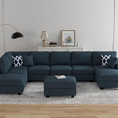 Legend Vansen Modular Sectional Sofa U Shaped Couch with Ottoman Modern Reversible Corner Sectional Couch for Living Room (Charcoal, U Shaped Sofa-4)