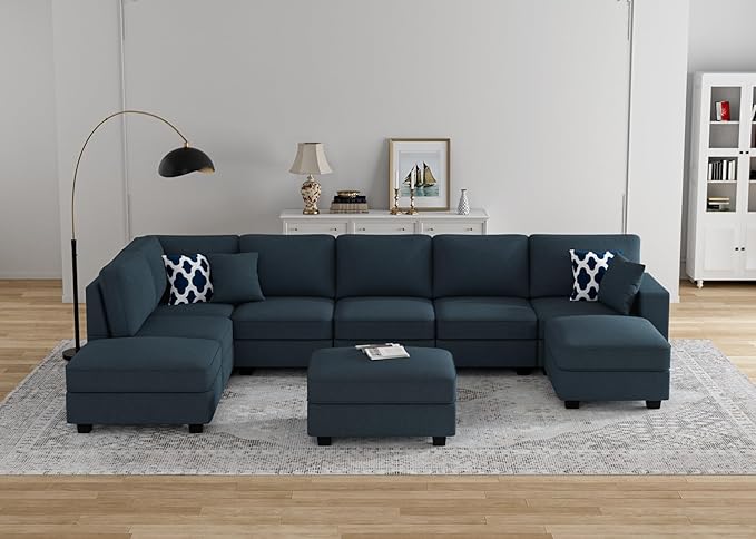 Legend Vansen Modular Sectional Sofa U Shaped Couch with Ottoman Modern Reversible Corner Sectional Couch for Living Room (Charcoal, U Shaped Sofa-4)