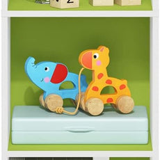 Furinno PASIR Book Shelf, 5-Tier Modern Bookshelf, Open Shelves Bookcase 9 x 12 x 52, for Living Room, Bedroom, Home Office, Green/White