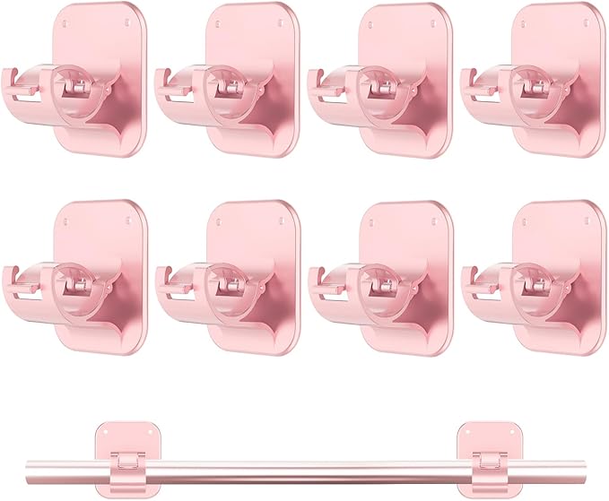 Adhesive Curtain Rods No Drilling Holder,No Drill Curtain Rod Brackets,Renter Friendly Curtain Hooks for Hanging Drapes,Over Blinds for Dorm Apartment Kitchen Bedroom Home