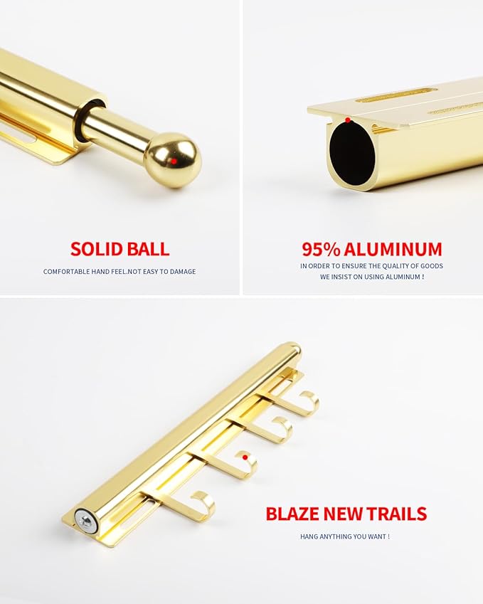 12 inch Valet Rod for Closet Pull Out Closet Valet Rod Slide Out Gold Valet Rods for Closets Telescopic Closet Rod