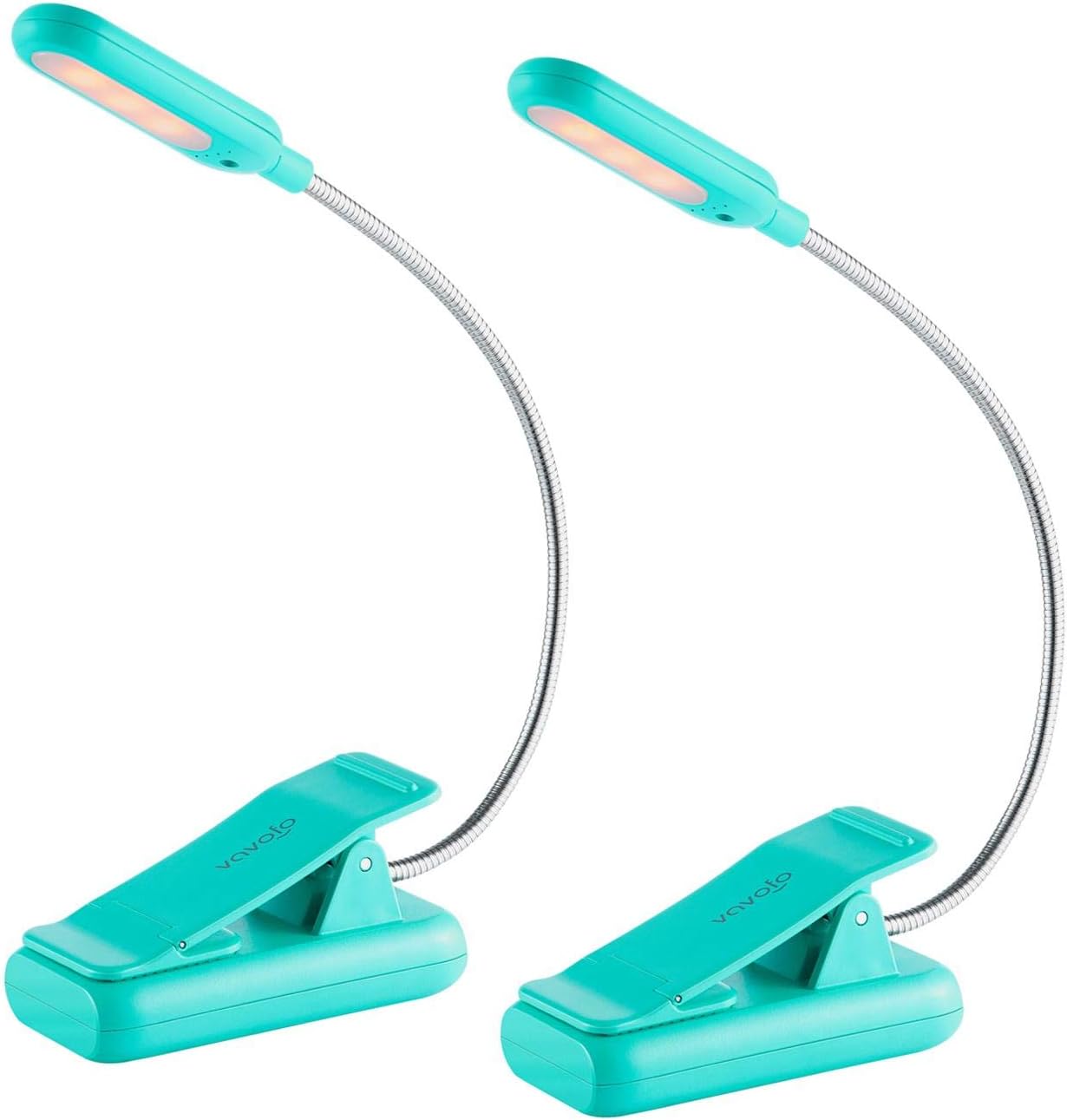 VAVOFO Clip On Book Light for Bed Kids, 7 LED Reading Light with 9-Level Warm Cool White Daylight, Eye Care Lamp with Power Indicator for Bookworms (Blue) Dormly