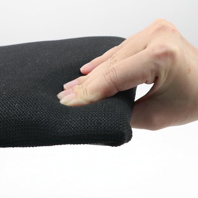 Upholstered Wall Mounted Headboard, Acoustic Panel, Peel and Stick Wall Padding, Black Dorm Towel Fabric, 9-Pack