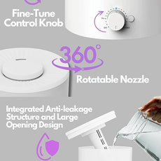 Megawise Cool Mist Humidifier with Top Refill Design, 2L Capacity, High Mist Output, No Leakage, and 7 Color Night Light