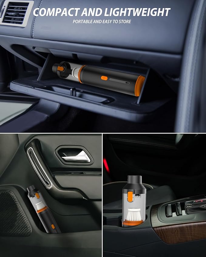 Handheld Car Vacuum Cleaner Cordless, 19000Pa Strong Suction Portable Mini Vacuum, Blow & Suction 2 in 1 Small Vacuum Cleaner for Car, Desk, Keyboards, Pet