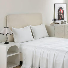 Full Size 4 Piece Bed Sheet Sets, DeepSleep Tech Luxury Bedding Made with 100% Tencel Lyocell - Silky, Lustrous & Gentle on Skin | Frost (2 Sheets, 2 Pillow Cases)