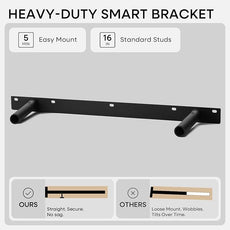 Homeforia 24inch Oak Floating Shelf for Wall, High End Solid Real Wood 24 inches Long Floating Shelves for Bathroom, Honey Oak Wooden Floating Shelves, Heavy Duty Bracket, 24 X 6.5 X 1.75 in, Set of 3