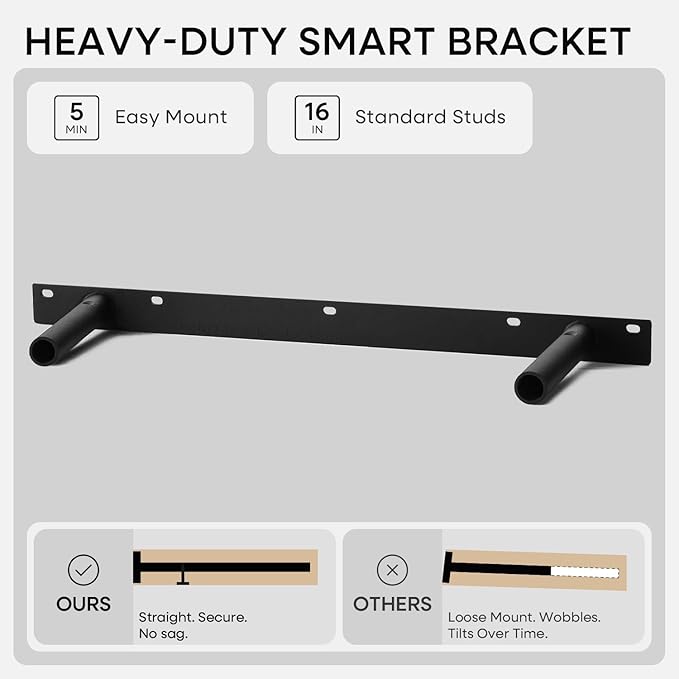 Homeforia 24 inch Natural Floating Shelf, High End Solid Real Wood 24inch Small Floating Shelves for Wall Mounted, Natural Wooden Floating Shelves, Heavy Duty Bracket, 24 X 6.5 X 1.75 in, Set of 2