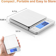 BOMATA 0.01g Small Digital Gram Scale, USB Rechargeable, Upgraded 1kg Jewelry Scale with Larger Display and Hold Function, High Precision, Grams and oz for Herb, Coin, Powder, Gold, Yeast, Kitchen