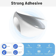 18 Pack Mini Cable Clips, Znben Cord Organizer Holder Adhesive Cord Management Charger Wire Holder Clips for Desk, Home, Office, Car, Cubicle, Nightstand White