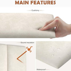 IFNOW Wall Mounted Upholstered Headboard Queen, 3D Peel and Stick Soundproof Panels, Reusable and Removable Padded Leather Bed Headboard, 9 Panels 9.84