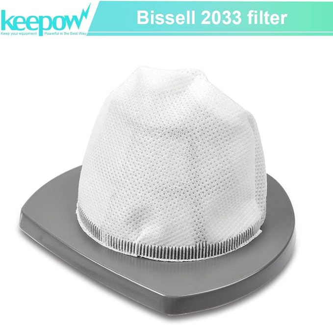 KEEPOW 2033 Vacuum Filter Compatible with Bissell Featherweight Stick Lightweight Bagless Vacuum 2033, 20331, 20333, 20336, 20339, 2033M (8 PACK)