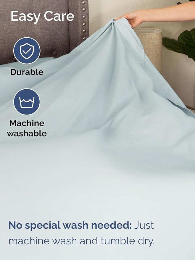 Extra Deep Pocket Twin XL Sheets - 3 Piece Breathable & Cooling Bed Sheets - Hotel Luxury Bed Sheet Set - Soft, Wrinkle Free & Comfy - Easily Fits Extra Deep Mattresses - Deep Pocket Ice Blue Sheets
