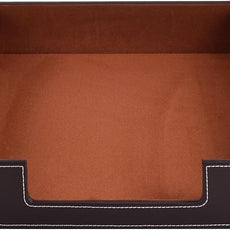 Leather Letter Tray, Office Supplies Desk Organizer for Mail Paper Files Magazines Jewelry Cosmetics,Luxury Letter Holder&Multipurpos Stackable Office Desktop Storage Box,Coffee
