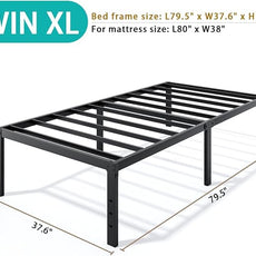 Metal Bed Frame Twin XL Size - 16 Inch Heavy-Duty Twin XL Platform Bed Frame No Box Spring Needed, Easy Assembly, Noise-Free, Sturdy Mattress Foundation, Underbed Storage Space