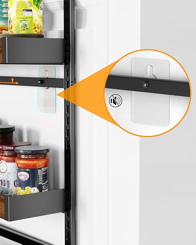 Moforoco Wood 9-Tier Over The Door Pantry Organizer, Wooden Pantry Organization and Storage, Black Hanging Basket Wall Spice Rack Seasoning Shelves, Home & Kitchen