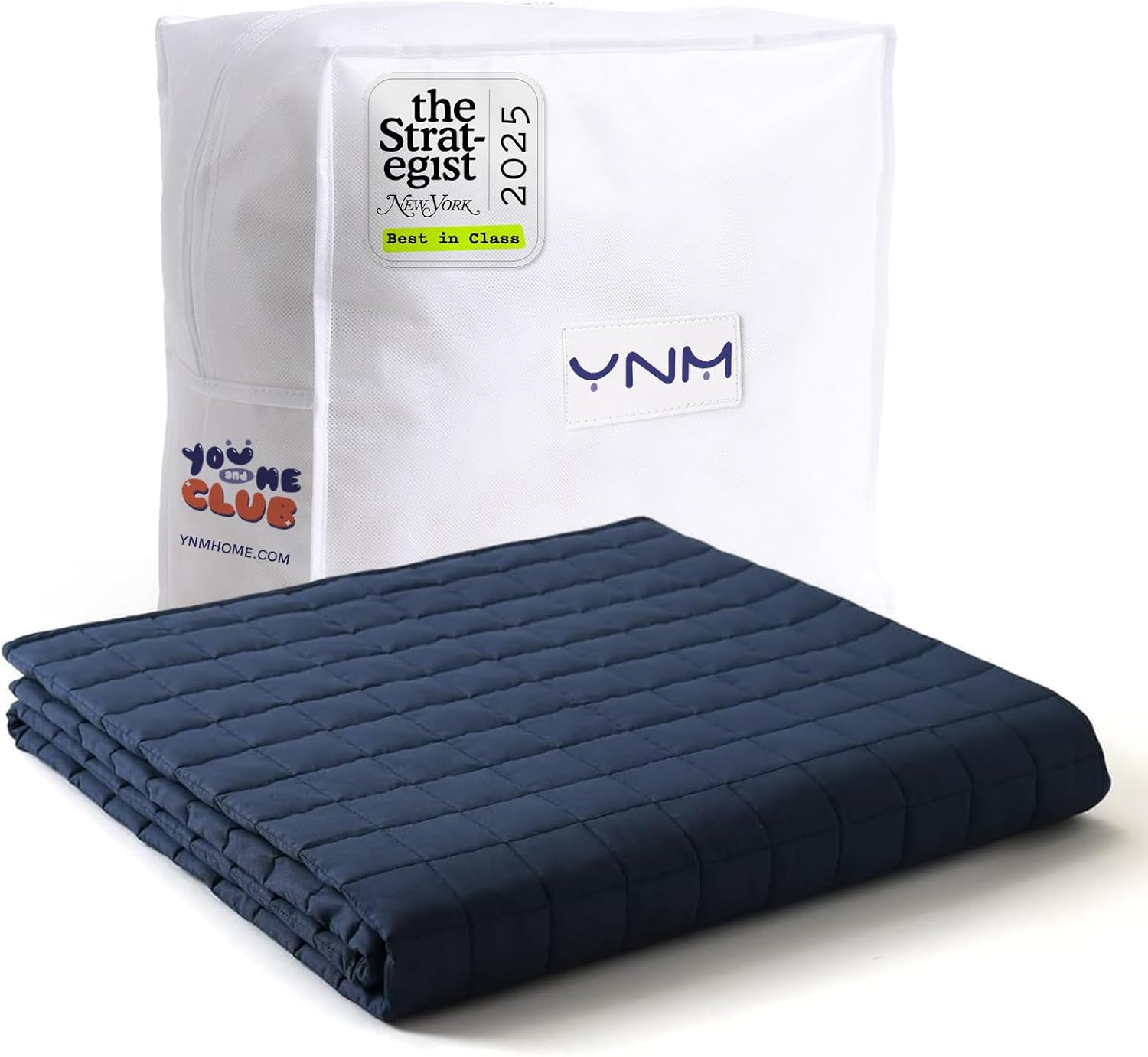 YnM 15lbs Weighted Blanket for Adults, Heavy Bed Throw Blanket with Cooling Glass Beads for All Season Use, Ideal for ~140lbs (48x72 Inches, Twin/Full, Dark Grey)