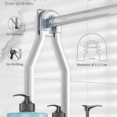 YASONIC Shower Caddy Hanging - Never Rust Shower Organizer - Aluminum Over The Head Caddy with 10 Hooks for Razor/Sponge - Rack with Soap Basket - Silver