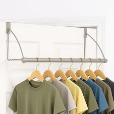 HOLDN’ STORAGE Over The Door Hanger - Door Rack Hangers for Clothes - Space Saving Designed for Bedroom & Bathroom - Ideal for Clothes & Towels - Drying Rack, Gray
