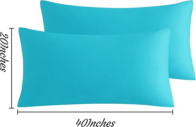 NTBAY King Pillow Cases Set of 2, 2 Pack Brushed Microfiber 20x40 Pillow Cases, Soft, Wrinkle, Fade, Stain Resistant Blue Pillow Cases with Envelope Closure, 20x40 Inches, Blue