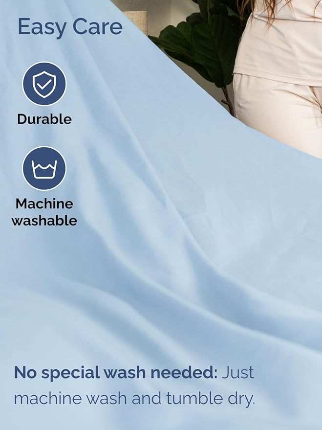 Extra Deep Pocket Twin Sheets - 3 Piece Breathable & Cooling Bed Sheets - Hotel Luxury Bed Sheet Set - Soft, Wrinkle Free & Comfy - Easily Fits Extra Deep Mattresses - Deep Pocket Light Blue Sheets