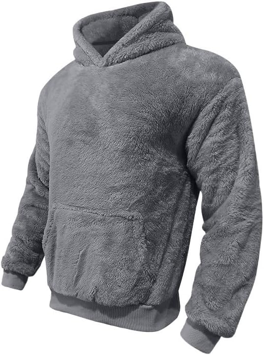 Men's Oversized Winter Soft Casual Sweatshirt with Double Sided Brushed Interior Cozy Gift for Holiday Season