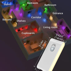 WILLED Motion Sensor Lights Indoor,RGB & Warm White Motion Sensor Night Light,Wireless Color Changing Stair Lights Indoor for Kids' Room,Stair,Bathroom,Hallway,Kitchen,Bedroom,Closet,Cabinet 8PC