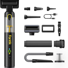 Fanttik Slim V10 APEX Cordless Car Vacuum, 4-in-1 Portable Mini Handheld Vac, 19kPa Suction Power, Upgraded Smart Digital Display, 2 Suction Modes for Small Jobs, Car, Office Desk, Keyboards (Black)