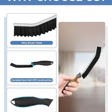Crevice Cleaning Brushes, Cleaner Scrub Brush Tool for Hard to Reach Tight Space, Home Essentials, Serrated Scrub Brushes, Cleaning Supplies for Shower, Bathroom, Kitchen, Toilet (3, Black)