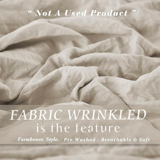 HIG Pre Washed Down Alternative Comforter Set Twin - Reversible Chic Quilt Design - Box Stitched with 4 Corner Tabs - Lightweight for All Season - Camel Duvet Comforter with 2 Pillow Shams