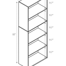 Furinno LUDER Book Shelf, 5-Cube Bookshelf, Bookcase with Open Shelf, 9.4 x 15.8 x 52, for Living Room, Bedroom, Home Office, White/Green