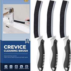 Crevice Cleaning Brushes, Scrub Brush for Hard to Reach Small Space, Home Essentials, Cleaning Supplies, Cleaning Tools for Household Use, Bathroom, Shower, Kitchen, Toilet, Window (3, Black)