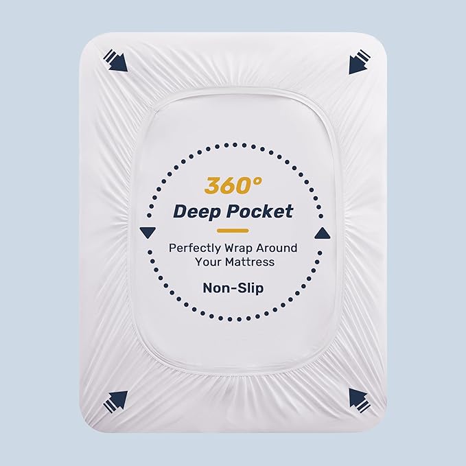 Unikome California King Mattress Pad Waterproof - Ergonomic Quilted Fitted Cal King Mattress Topper, 5-Layers Noiseless Washable Mattress Protector Cover with 8"-21" Deep Pocket (White,72x84)