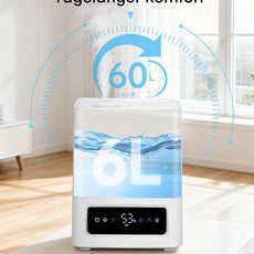 FOHERE 6L Humidifiers for Bedroom, 60H Cool Mist Humidifier for Large Room, 28dB Ultra-Quiet Runtime for Baby, Indoor, Plants, Smart Humidity Sensor, 16H Timer, Night Light, Oil Diffuser, White