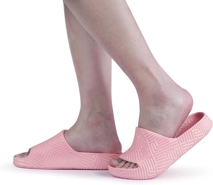 Weweya Slides for Women and Men - Bathroom Shower Shoes - Non Slip House Slippers - Lightweight Beach Sandals