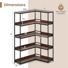 Giantex 5-Tier Corner Bookshelf, 71