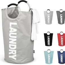 DOKEHOM 125L X-Large Collapsible Washing Laundry Basket Bag (7 Colors) for Bedroom, Fabric (Grey, XL)