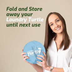 Laundry Turtle Collapsible Laundry Basket | Revolutionary Foldable Laundry Hamper | Innovative Laundry Basket for Dirty Clothes Washing & Dryer Removal Portable Laundry Grabber (Aqua, Small)