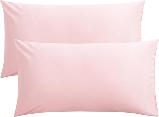 FLXXIE 2 Pack Microfiber King Pillow Cases, 1800 Super Soft Pillowcases with Envelope Closure, Wrinkle, Fade and Stain Resistant Pillow Covers, 20x36, Blush Pink