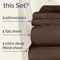 Extra Deep Pocket King Sheets - 4 Piece Breathable & Cooling Bed Sheets - Hotel Luxury Bed Sheet Set - Soft, Wrinkle Free & Comfy - Easily Fits Extra Deep Mattresses - Deep Pocket Brown Sheets Set