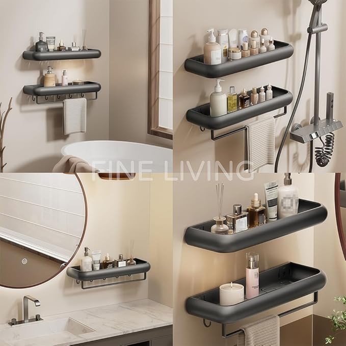 Bathroom Kitchen Rack Shelf Makeup Storage Organizer Shower Shelf Cosmetics Shampoo Rack Wall Spice 2 Pieces