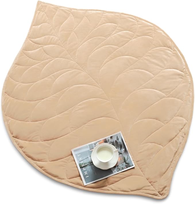 Kaisa Weighted Lap Blanket 7 lbs 41" x 53", Cozy Luxury Crystal Velvet Small Weighted Blanket for Adults, Portable Travel Weighted Blanket for Relaxation, All-Season Blanket, Machine Washable, Khaki