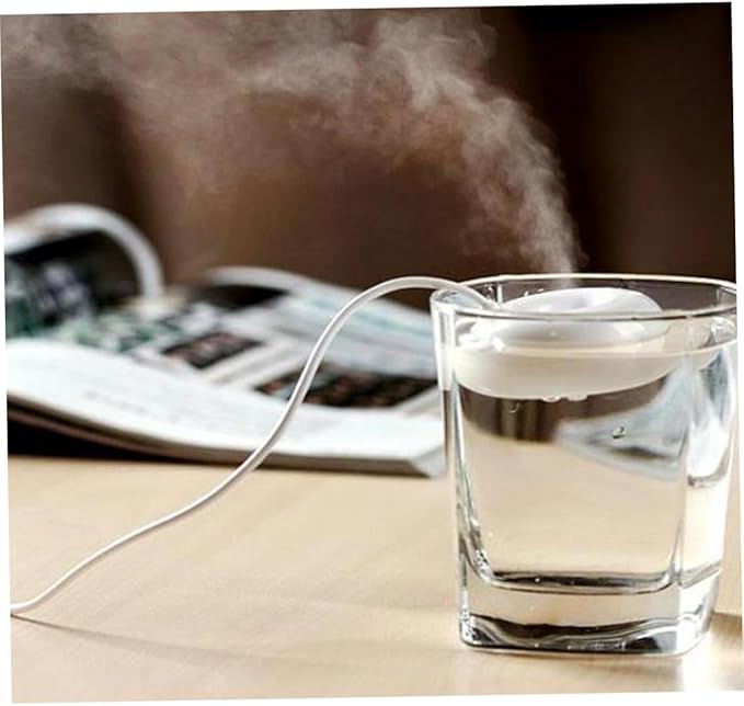 Mini USB Air Humidifier Rechargeable Float Water Donut Shape Humidifier for Home Office White