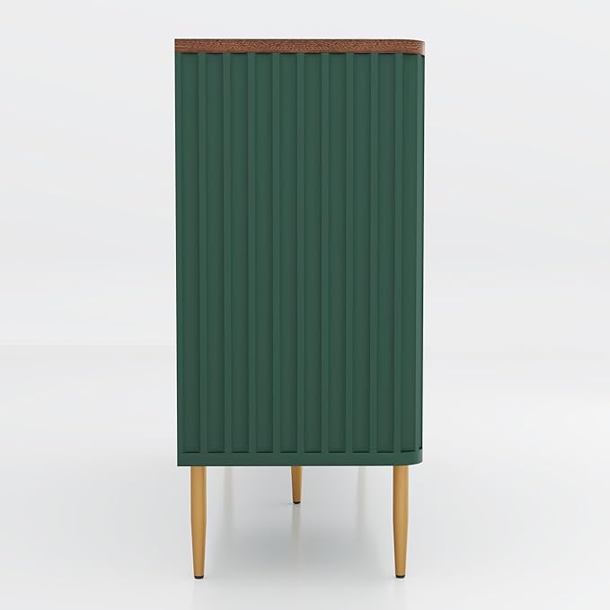 48" Sideboard Buffet Cabinet with Storage,Modern Accent Cabinet with 4 Door and Removable Shelves,Credenza Buffet Table for Living Room,Dinning Room,Entryway,Green