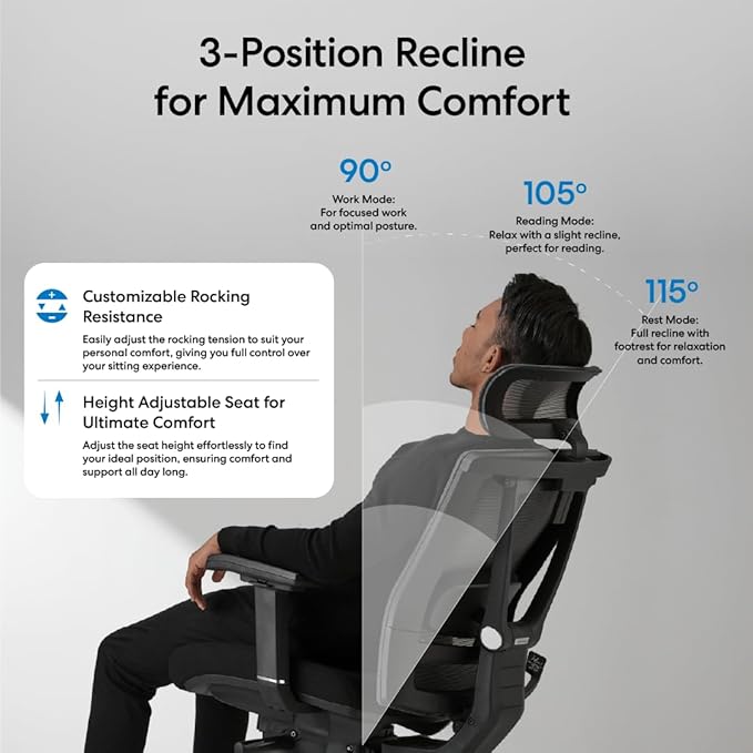 Autonomous ErgoChair Pro Ergonomic Office Chair Mesh Grey Adjustable Lumbar Support, Rolling Swivel - Home Office Desk Chairs with Wheels and Arms - Ergonomic Desk Chair Comfy for Gaming & Long Hours