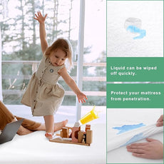 Twin XL Size Waterproof Mattress Cover, Premium Terry Top Mattress Cover, Breathable, Noiseless, Cooing & Machine-Washable Bed Cover with 21