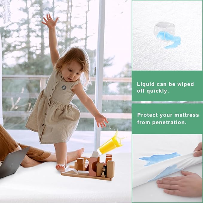 Twin XL Size Waterproof Mattress Cover, Premium Terry Top Mattress Cover, Breathable, Noiseless, Cooing & Machine-Washable Bed Cover with 21" Deep Pocket