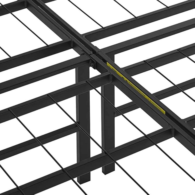 Amazon Basics Bed Frame with Storage, Foldable Metal Platform, Sturdy Steel, No Box Spring Needed, 14 inches High, Tool-Free Setup, Full Size, Black