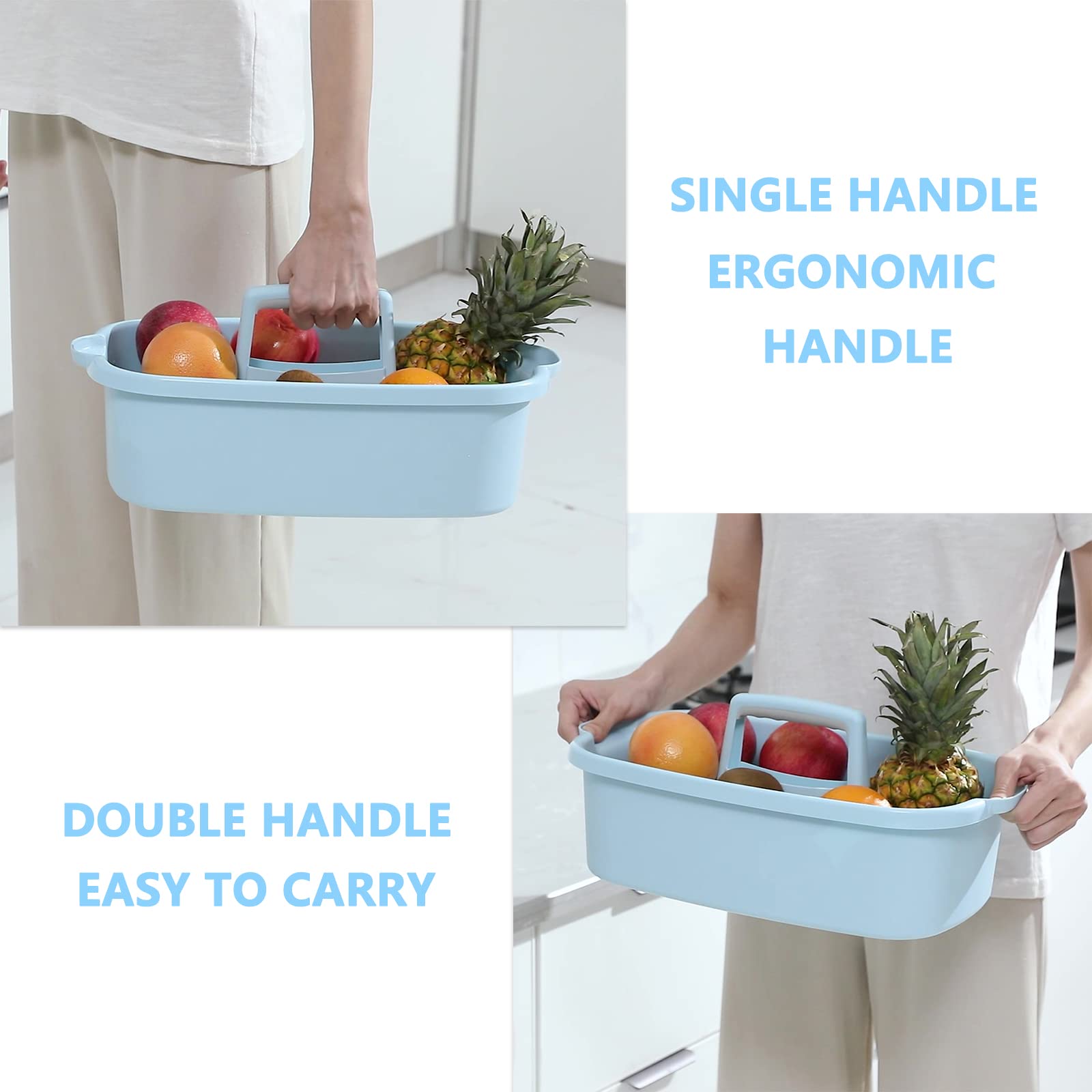 JiatuA Large Cleaning Supplies Caddy Portable Shower Basket Supply Organizer with Handle Plastic Bucket Tool Storage for Bathroom, Bedroom, Kitchen, College Dorm, Garden, Dark Gray Dormly